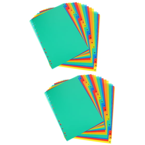 2 Pack Binder Clips Tabbed File Dividers 11 Ring Document Loose Leaf Office