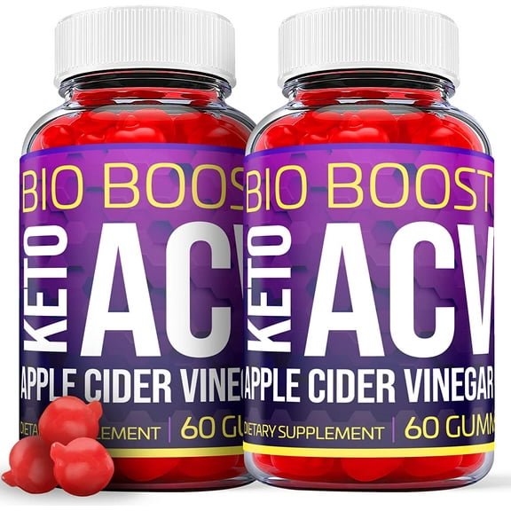 (2 Pack) Bio Boost Keto ACV Gummies - Supplement for Weight Loss - Energy & Focus Boosting Dietary Supplements for Weight Management & Metabolism - Fat Burn - 120 Gummies