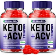 2 Pack Bio Health Keto ACV Gummies - Official - BioHealth Keto ACV Advanced Formula Plus Apple Cider Vinegar Dietary Supplement B12 Beet Root Juice Men Women 120 Gummies