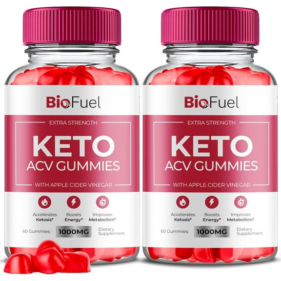 (2 Pack) BioFuel Keto ACV Gummies - Apple Cider Vinegar Supplement for Weight Loss - Energy & Focus Boosting Dietary Supplements for Weight Management & Metabolism - Fat Burn - 120 Gummies