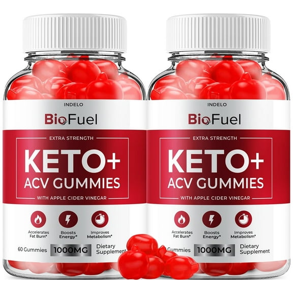 (2 Pack) BioFuel Keto ACV Gummies - BioFuel Keto+ACV Gummies, Extra Strength with Apple Cider Vinegar Vitamin B6 Vitamin B12 Beetroot Powder (120 Gummies)
