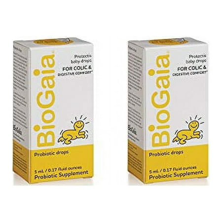 BioGaia Baby Probiotic Drops | Ease Crying, Fussing, Colic, Gas & Tummy Issues | Allergen Free | Pack of 2