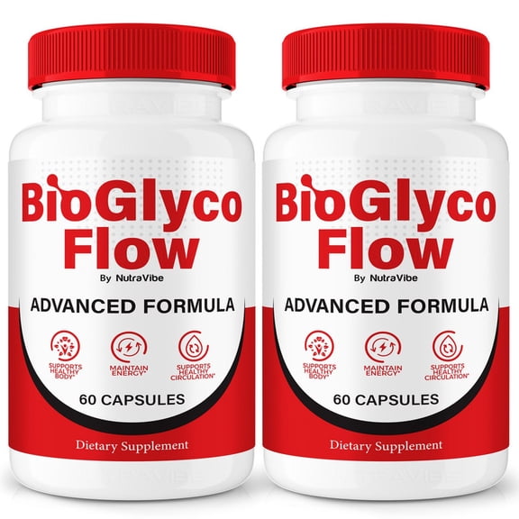(2 Pack) BioGlyco Flow  Original Formula with a Clean Blend to Support Healthy Circulation, Natural Energy & Balanced Levels | Just 2 Easy-to-Swallow Pills Daily (120 Capsules)