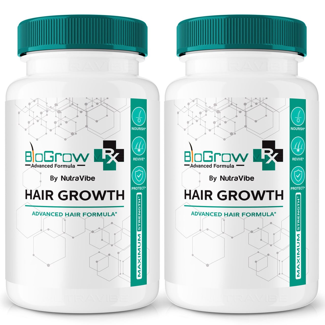 (2 Pack) BioGrow Hair Growth Supplement, BioGrowRx Advanced Hair Care Formula, Bio Grow Pills for Thicker, Fuller & Healthy Hair, The Ultimate Hair Revival Vitamins, Bio Growth Reviews (120 Capsules)