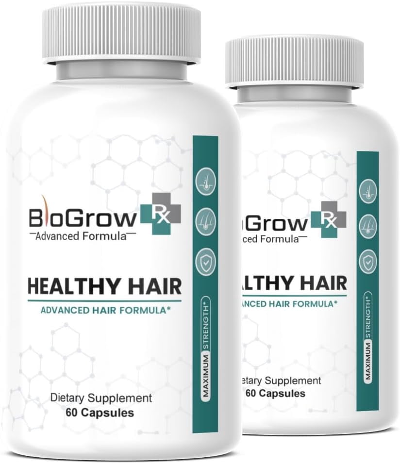 (2 Pack) BioGrow RX Healhty Hair Advanced Formula for Hair Growth Support*, Bio Grow RX Healthy Hair Capsules, 60 Count - 120 Count