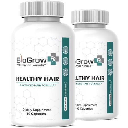 (2 Pack) BioGrow RX Healhty Hair Advanced Formula for Hair Growth Support*, Bio Grow RX Healthy Hair Capsules, 60 Count - 120 Count