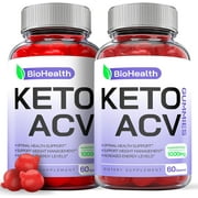 (2 Pack) BioHealth Keto ACV Gummies - Apple Cider Vinegar Supplement for Weight Loss - Energy & Focus Boosting Dietary Supplements for Weight Management & Metabolism - Fat Burn - 120 Gummies