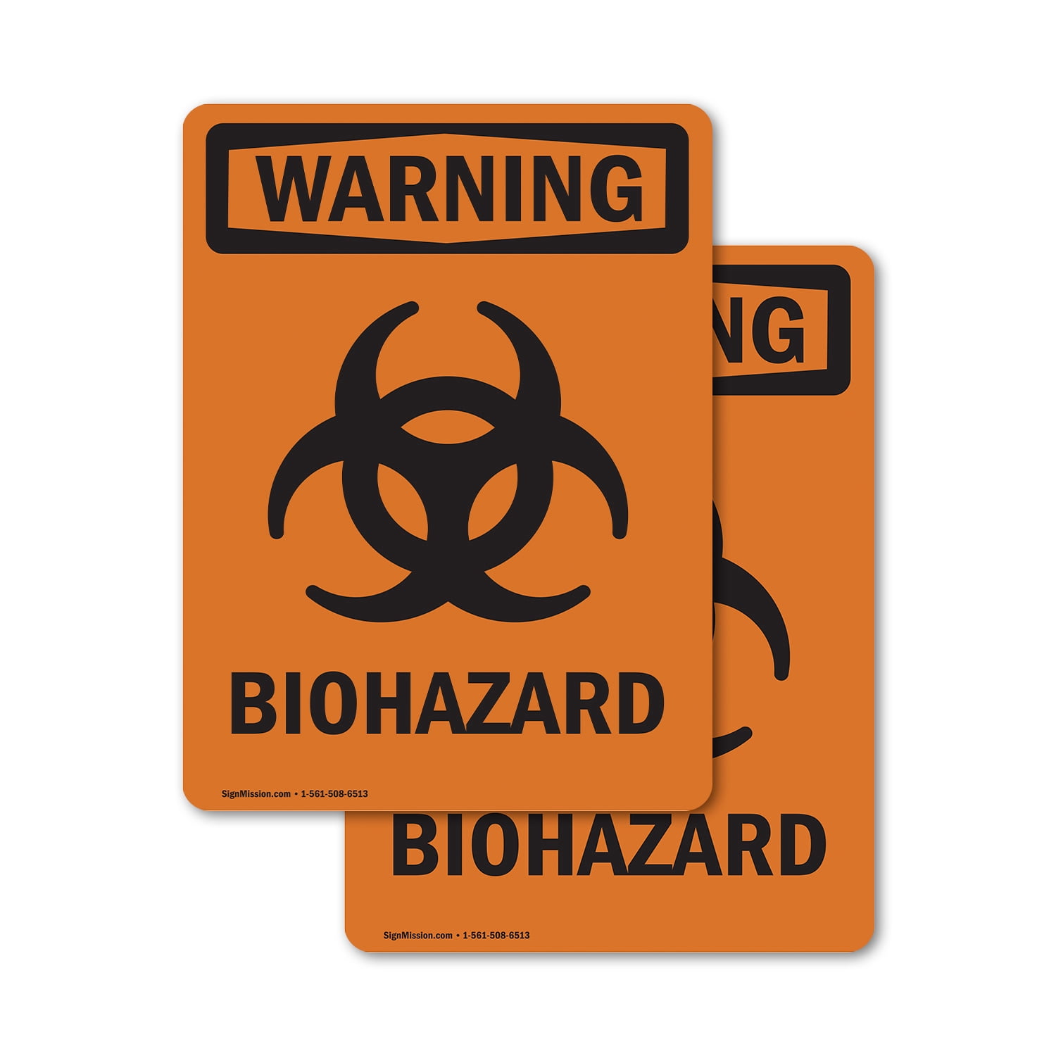 (2 Pack) Biohazard With Symbol OSHA Warning Sign 5 Inch X 3.5 Inch ...