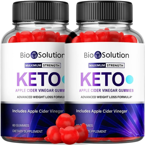 (2 Pack) Biosolution Keto ACV Gummies - Supplement for Weight Loss - Energy & Focus Boosting Dietary Supplements for Weight Management & Metabolism - Fat Burn - 120 Gummies