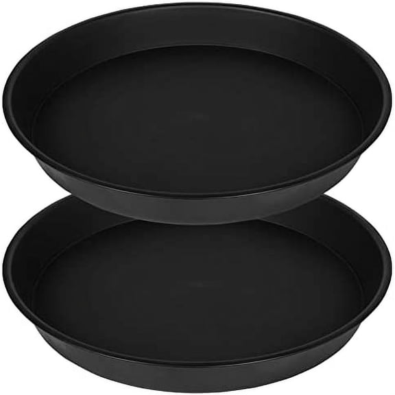 2 Pack Bird Bath Bowl 14", 1.6" Depth, 13 14 15 16 17 20 24 inch Plastic Birdbath Bowls Only, Birdbaths Dish for Outdoor Garden, Extra Large Plant Saucer (14", Black)