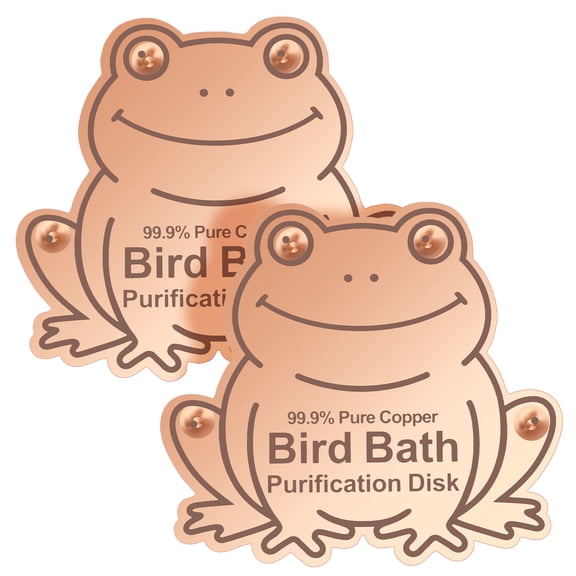 2 Pack Bird Bath Copper Discs,99.9% Pure Copper Cleaner with Point Support for Clean Water,Universal Fit for Outdoor Birdbaths,Bowl,Bird Bath Solar,All-Season Use