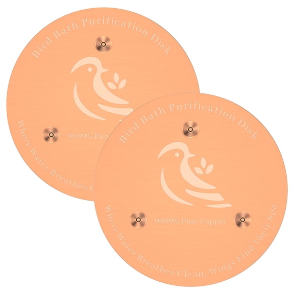 2 Pack Bird Bath Copper Discs,99.9% Pure Copper Cleaner with Point Support for Clean Water,Universal Fit for Outdoor Birdbaths,Bowl,Bird Bath Solar,All-Season Use