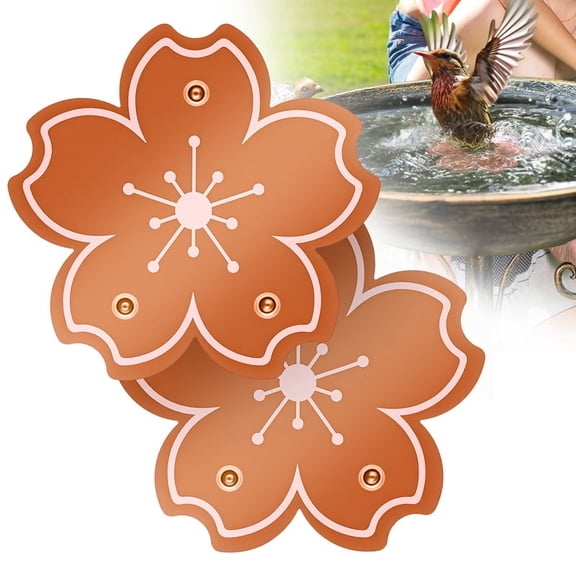 2 Pack Bird Bath Copper Disk 99.99% Pure Copper Bird Bath Cleaner 4" Triple-Point Support All-Season Water Cleaber for Outdoor Bird Baths & Bowls