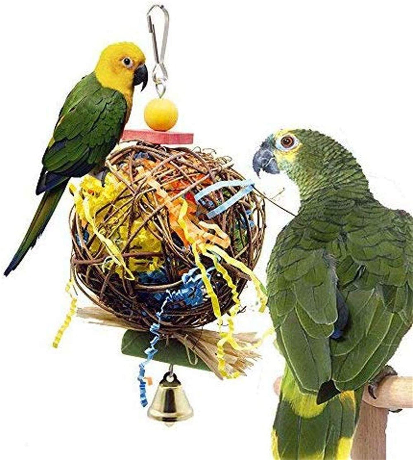 2 Pack Bird Chewing and Foraging Toys for Parrots, Shredder Design ...