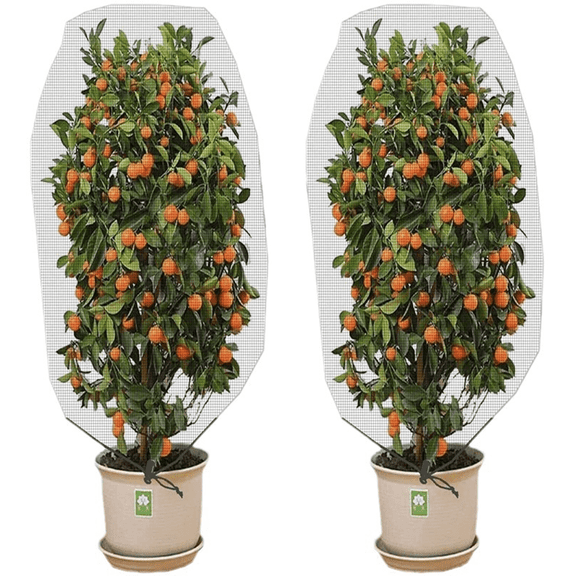 KEYAHAPPY 2 Pcs Bird Netting, 3.3ft x 4.9ft Fruit Tree Netting for Garden, Garden Netting with Drawstring for Protect Plant Fruit Flower from Insect Bird