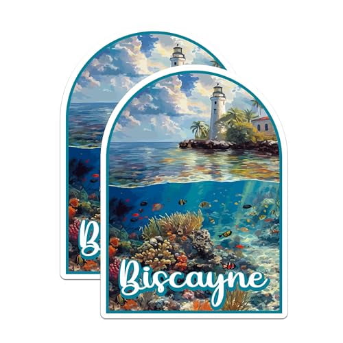 (2 Pack) Biscayne National Park Bumper Magnet - US National Park - Choose from 63 Parks - 5" On Longest Side - Decal for Car Bumper, Laptop, Water Bottle, Wall, and Window - MAG1512