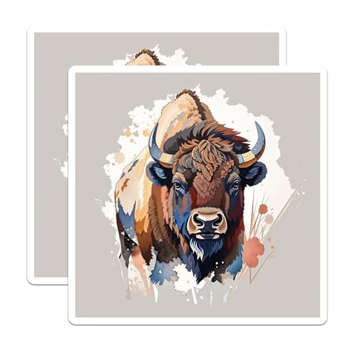 (2 Pack) Bison Art Magnets Magnets - 5" On Longest Side - Made in USA - Sticks to Refrigerators & Metal Surfaces - MAG8678