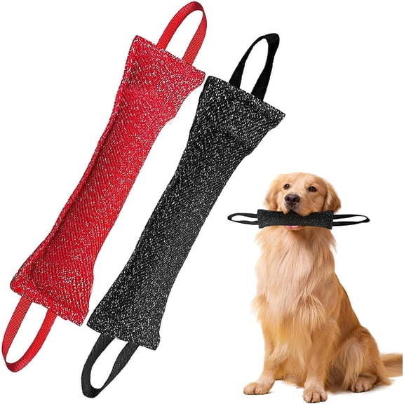 2 Pack  Bite Pillow   Tough Jute Bite Breaker Stick Fight Break up for Large Dogs Puppy Interactive Tug of War Toys