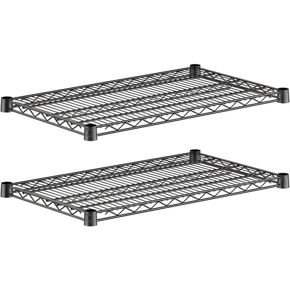 2-Pack Black 18" x 30" Additional Wire Shelf for Shelving Units, Replacement Shelves for Wire Rack
