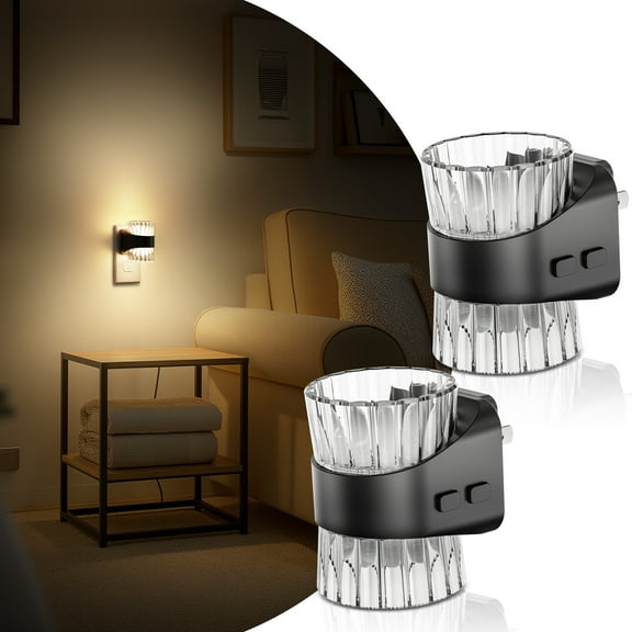 2 Pack Black 3CCT & Dimmable Stripe Column Night Light