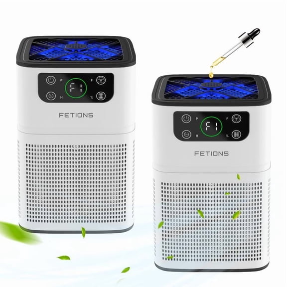2-Pack Black Air Purifier with Aromatherapy & H13 HEPA Filter - Removes Odor, Pollen, Dust, Pet Dander for Home, Bedroom, Office, Kitchen