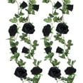 thumbnail image 1 of 2 Pack Black Artificial Flower Garland Each 6.5FT Fake Rose Vine Hanging Rose Garland for Wedding Flowers Xmas Table Centerpiece Arrangement Mirror Decor, 1 of 5