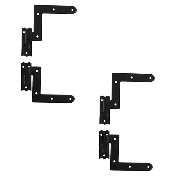 (2-Pack) Black Blind Window Shutter Hinges for Wood Frame - 1 Pair PER Pack - This 2-Pack Economy Bundle Includes 2 Pairs = 4 Units
