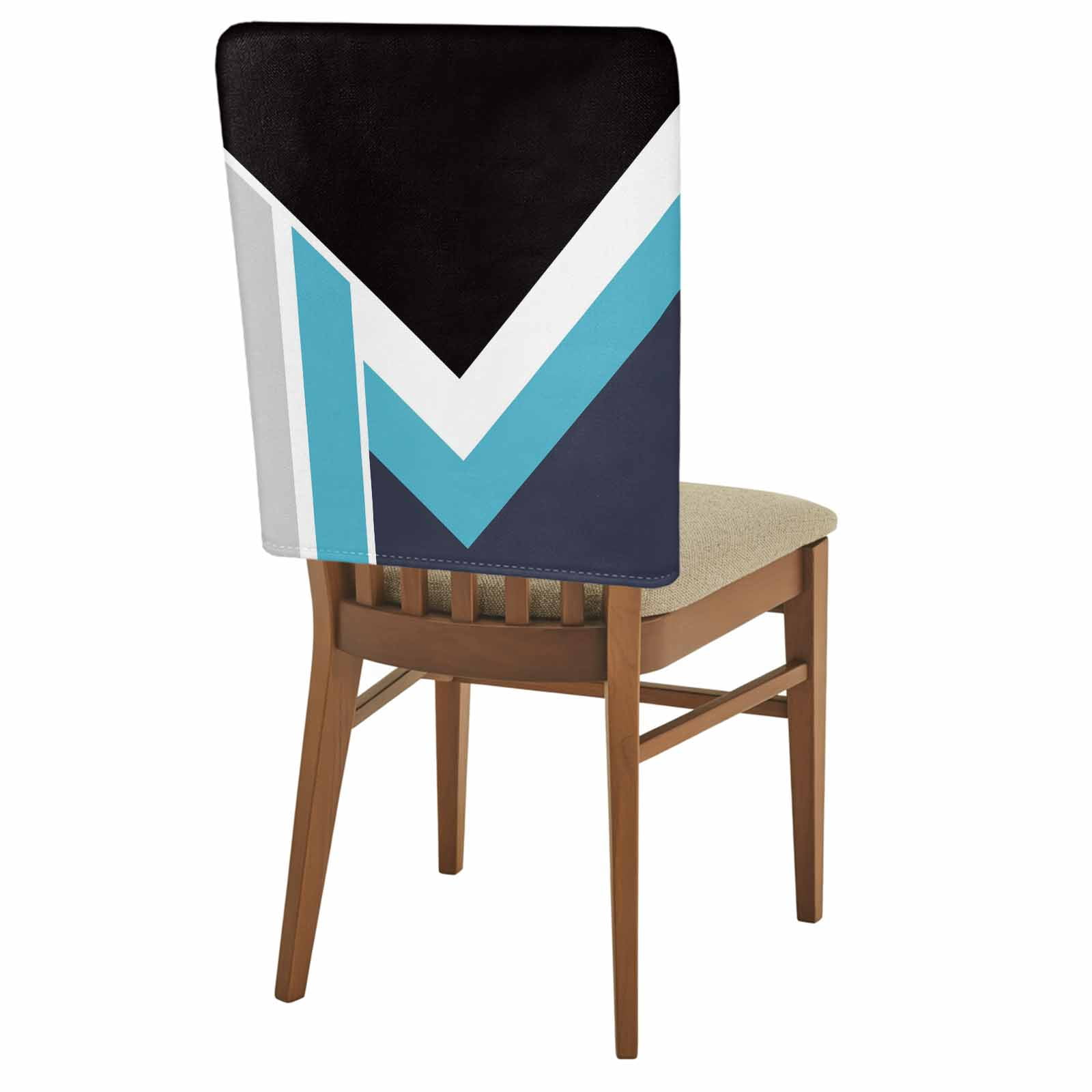 2 Pack Black Blue Lines Chair Back Covers Geometric Abstract Black ...