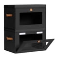 thumbnail image 1 of 2 Pack Black Closet Storage Bins with Lids Front Opening Storage Bin Collapsible Fabric Organizer with Clear Window Dual Handles Closet Clothes Blanket Book Storage Box for Home DIMJ, 1 of 13