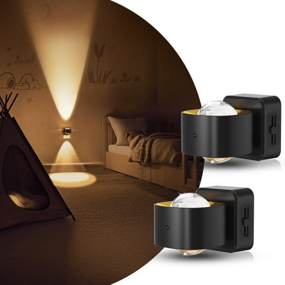 2 Pack Black & Copper Warm White 3000K Short Cube Light