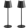 thumbnail image 1 of 2-Pack Black Cordless Table Lamp,Rechargeable LED Desk Lamp,5000mAh Battery Operated Lamp,3000K Warm Light Stepless Dimming,IP54 Waterproof Portable Table Light for Restaurant/Camping,Black, 1 of 17
