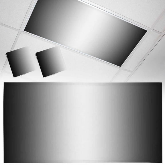 2 Pack Black and Fluorescent Light Covers for Ceiling Lights White Gradient Magnetic Ceiling Light Covers Overhead Light Filters for Office Classroom Home