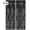 thumbnail image 1 of 2 Pack Black Foil Fringe Door Curtain Hanging Decoration, 8' x 3' by ECC Party Supply, 1 of 5