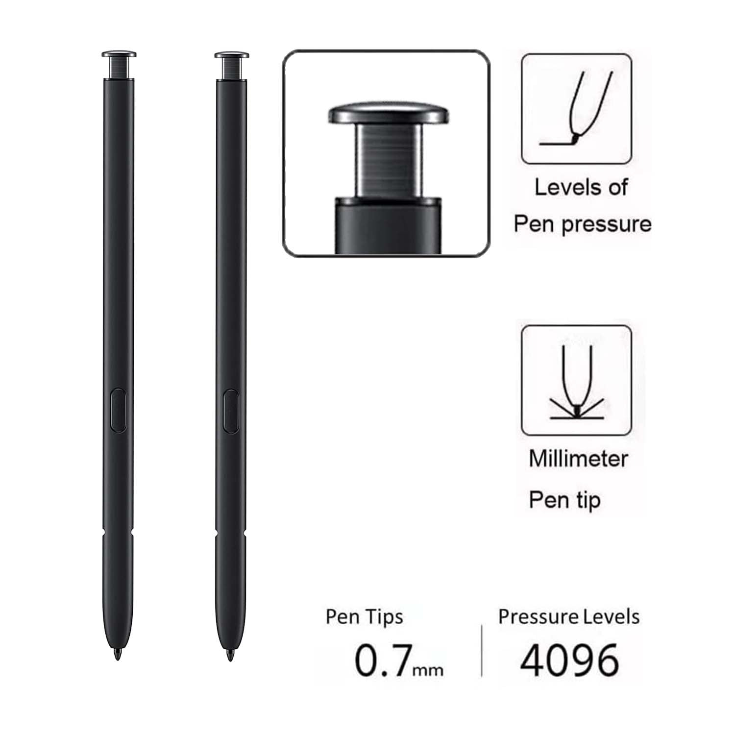 2 Pack Black Galaxy S22 Ultra Pen For Samsung Galaxy S22 Ultra 5g