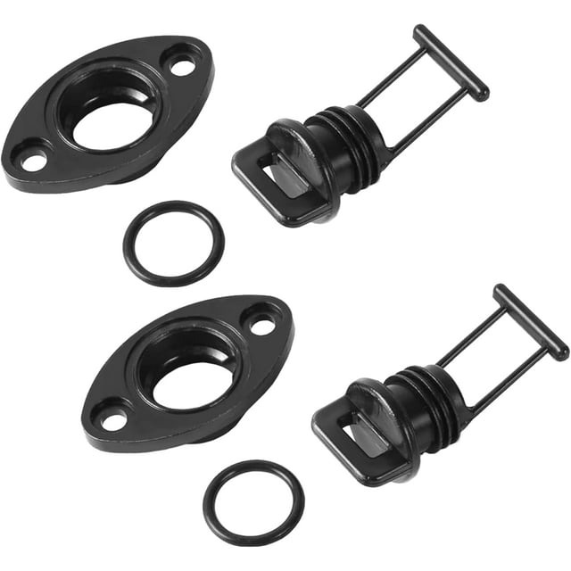 (2Pack, Black) Gas Tank Drain Plug/Base Replacement with ORing