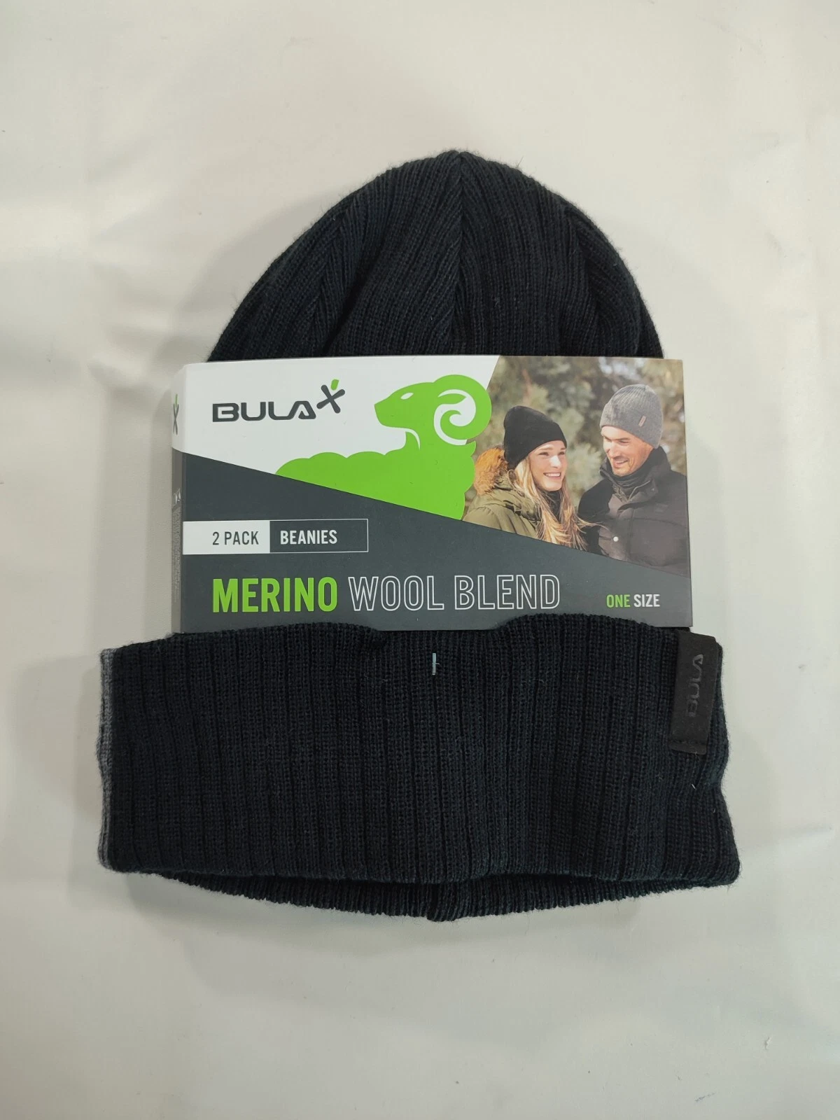2 Pack Black/Grey - Unisex Bula Merino Wool Blend Palestine 