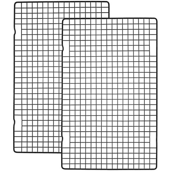 2 Pack Black Heavy Duty Wire Cooking Rack Baking Racks, 16" x 10" Nonstick Baking & Cooling Grid for Roasting, Cooking, Grilling, Drying