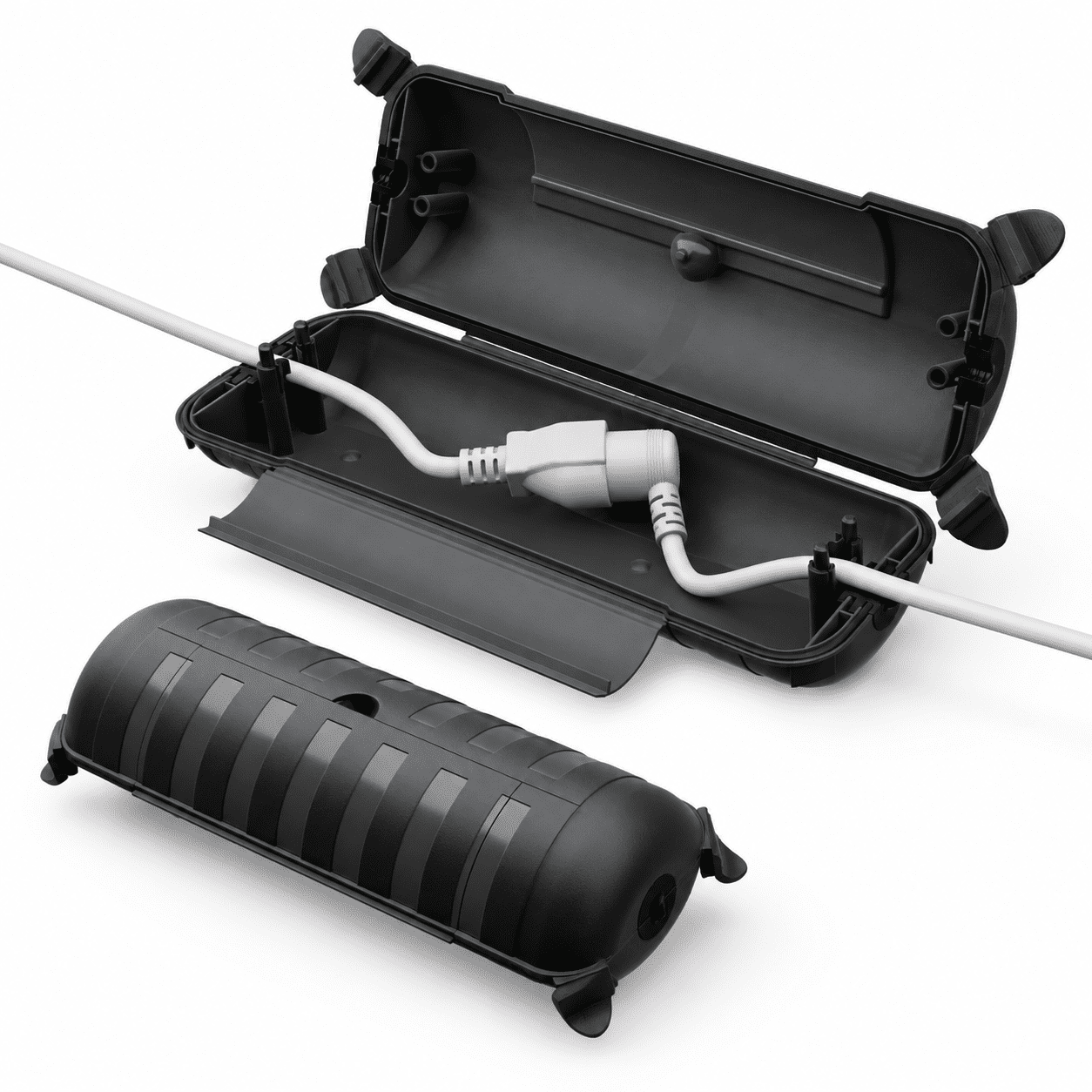 2 Pack Black Medium Outdoor Waterproof Electrical Connection Box ...