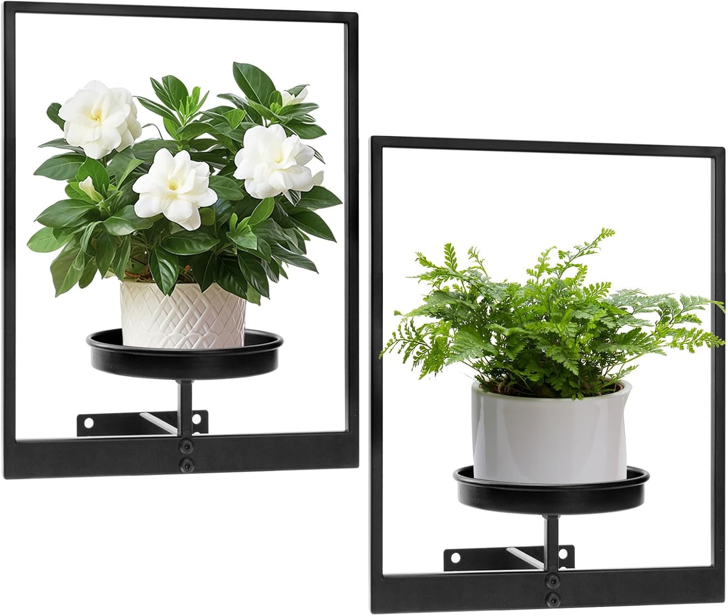 2 Pack Black Metal Indoor Window Plant Shelves Hanging Plant Shelves ...