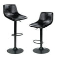 thumbnail image 1 of 2 Pack Black  Minimalist Bar Stool Setwith Concrete Coffee Counter, 1 of 8