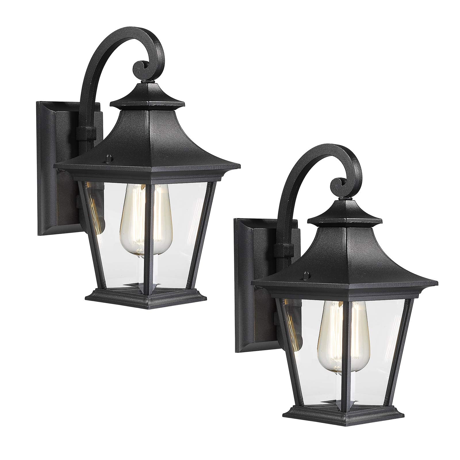 2Pack Black Outdoor Wall Lights Exterior Porch Lights Wall Mount in