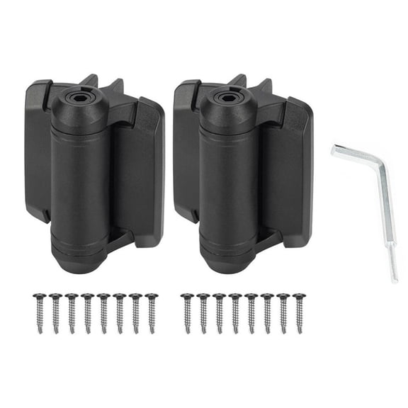 2 Pack Black PA66 Pool Gate Hinges with Alignment Legs Self-Closing Heavy Duty