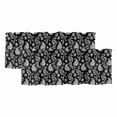 thumbnail image 1 of 2 Pack Black Paisley Valances for Windows Bedroom Living Room Window Treatments, Ethnic Vintage Floral Botanical Abstract Rod Pocket Valance Drapes Short Kitchen Curtains Over Sink 42"x18", 1 of 8