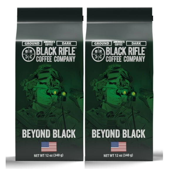2 Pack Black Rifle Coffee Company Beyond Black, Dark Roast, Ground Coffee, 12 oz