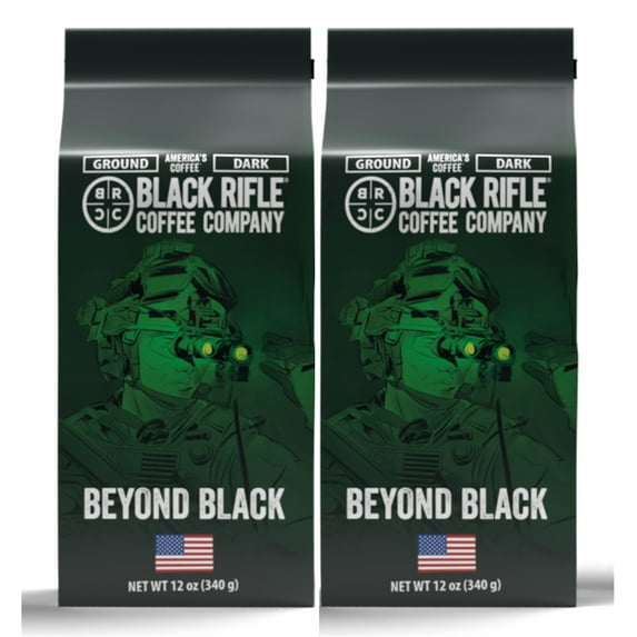 2 Pack Black Rifle Coffee Company Beyond Black, Dark Roast, Ground Coffee, 12 oz