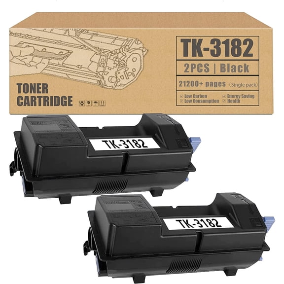 2 Pack Black TK-3182 TK3182 1T02T70US0 Toner Cartridge Replacement for Kyocera ECOSYS M3655idn P3055dn