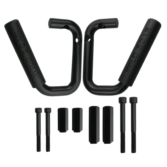 2-Pack Black Textured Front Grab Handles for 2007-2017 Wrangler JK JKU