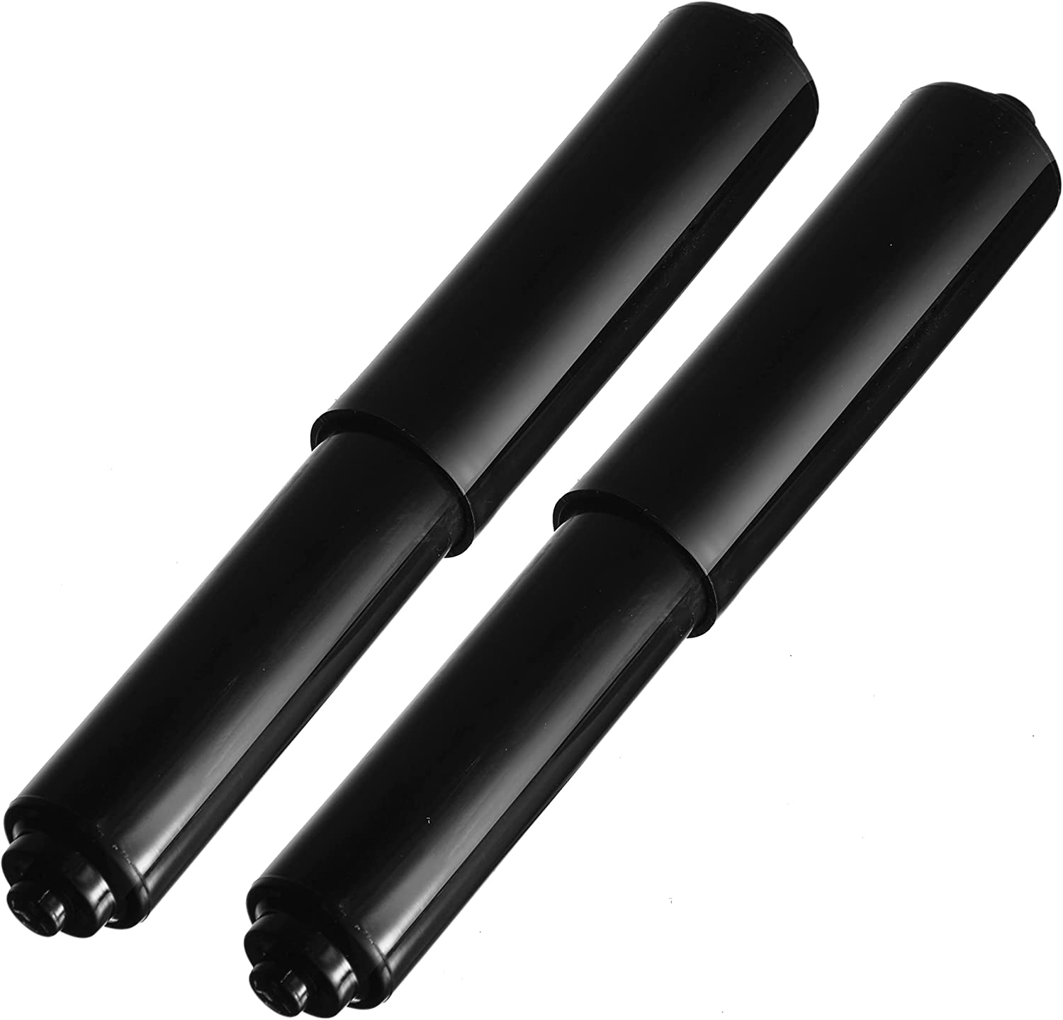 2 Pack Black Toilet Paper Holder Spring Loaded Roller Replacement Rod