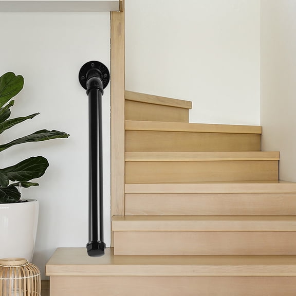 2-Pack Black Wall-Mounted Safety Grab Bar for Stairs and Bathroom