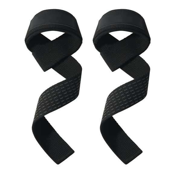 2-Pack Black Weight Lifting Wrist Straps - Neoprene Padded, Durable Cotton Webbing for Deadlifts, Shrugs, Back Days & Weightlifting Workouts